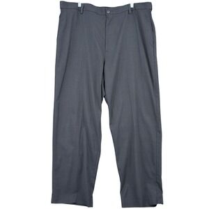 Savane Dress Pants Mens 42x30 Polyester Elastane Gray Herringbone